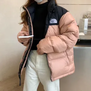 Designer The North Face Cotton-Padded Coat Red Cotton Down Light Outdoor Winter Embroidery Patch