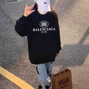AAA Balenciaga Hoodies Red Cotton Fleece Winter
