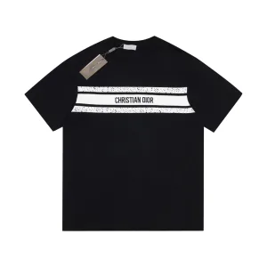 High Quality Reps Dior Short-Sleeved T-Shirt Black Jacquard