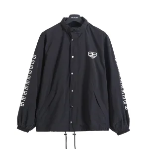 Designer High Quality Balenciaga Jacket Red Cotton Zippered Pocket