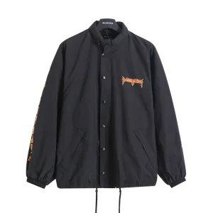 Designer High Quality Balenciaga Jacket Red Cotton Zippered Pocket