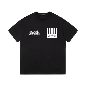 Reps AAA Louis Vuitton Short-Sleeved T-Shirt Black Silk