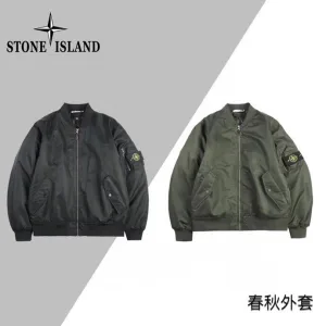 Reps Super Clone Stone Island Outerwear Red Ribbed Fabric Exquisite Workmanship Street Style
