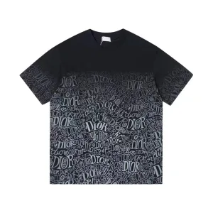 AAA High Quality Dior Short-Sleeved T-Shirt Black Cotton Pure High-Density Fabric Spring Summer