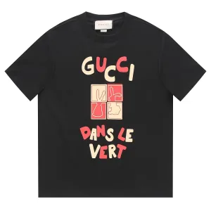 Designer Gucci Short-Sleeved Shirts Ash Cotton Pure Patch