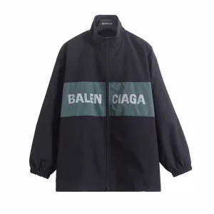 Designer Balenciaga Jacket Red Polyester Mesh Spring Zippered Pocket