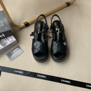 Luxury Designer Chanel Sandals Pu Outsole Tpu Satin Summer Early