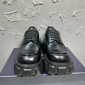 Super Clone Reps Prada Loafers Cowhide Rubber Lace Patch