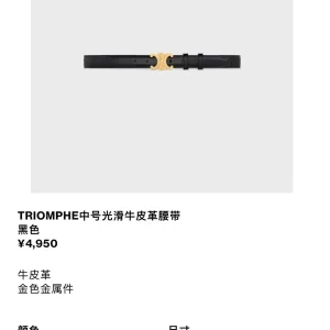 AAA Celine Belt Red Genuine Leather Sophistication