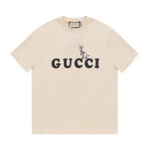 AAA Super Clone Gucci Short-Sleeved Shirts Red Cotton Combed Ribbed Fabric