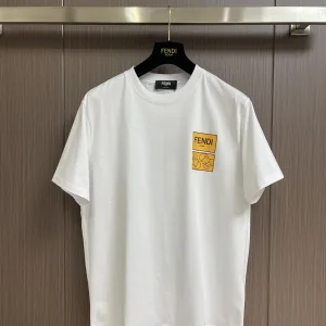 Designer Fendi Short-Sleeved Shirts Red Cotton Combed Spring Summer