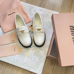 Luxury Reps Miu Loafers Ash Genuine Leather Summer Early