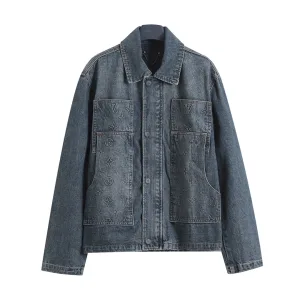 Super Clone Luxury Louis Vuitton Jacket Red Twill Denim Patch