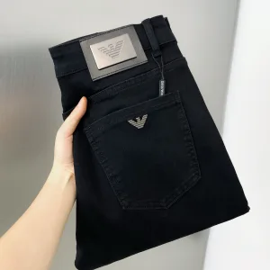 High Quality Armani Jeans Ash Eva Denim Enzyme Washing Leather Patch
