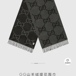 Luxury Gucci Shawl Black Jacquard Easy To Match Sophistication