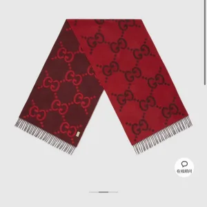 Designer Luxury Gucci Shawl Red Jacquard Easy To Match