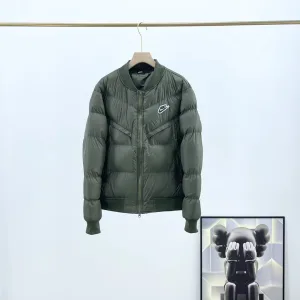 Super Clone Nike Outerwear Green Cotton Xinjiang Down Fleece Minimalist Style Winter Patch