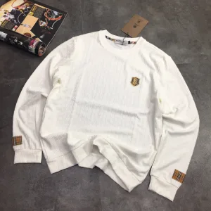 High Quality Super Clone Burberry Long-Sleeved Red Cotton Soft Fleece Jacquard Autumn Winter