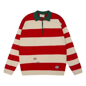 Designer Luxury Gucci Sweater Red Embroidery