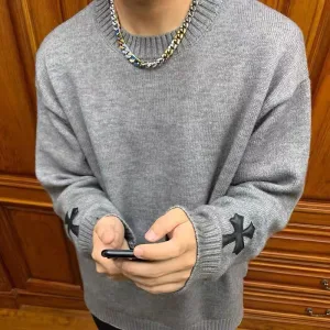 AAA Designer Chrome Hearts Sweater Red Eva Wool Streetwear Autumn Winter Embroidery
