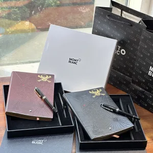 Luxury Montblanc Leather Notebook Set For Holiday Season