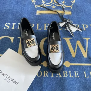 Luxury Designer Chanel Loafers Ash Genuine Leather Autumn Winter