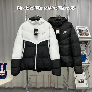 Luxury Nike Coat Black Cotton Velvet Winter