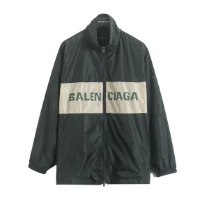 High Quality Balenciaga Jacket Red Polyester Mesh Spring Patch Zippered Pocket