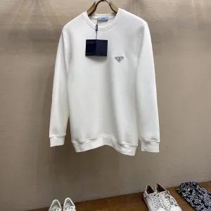 Luxury AAA Prada Sweatshirt Red Cotton Long-Staple Air Soft And Smooth Autumn Winter