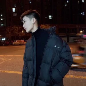 AAA Nike Cotton-Padded Coat Black Cotton Easy To Match Winter