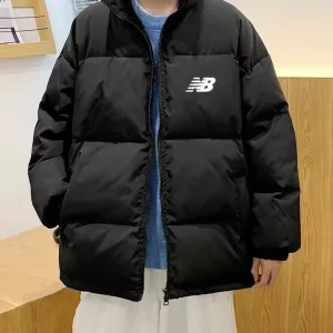 Designer New Balance Cotton-Padded Coat Black Down Oxford Cloth