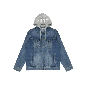 Reps Designer Celine Jacket Blue Denim Autumn Patch
