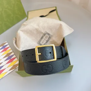 Luxury Super Clone Gucci Leather Belt Black