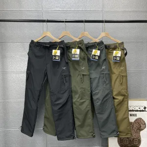 Designer Archaeopteryx Trousers Red Fleece Woven Fabric Plain Weave Exquisite Workmanship Winter Lightweight And Breathable Slim Fit Side Pockets