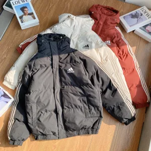 Reps Adidas Cotton-Padded Coat Red Cotton Down Microfiber Exquisite Workmanship Suitable For All Body Types Winter