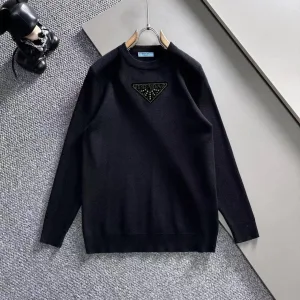 Designer High Quality Prada Sweater Red Autumn Winter Patch