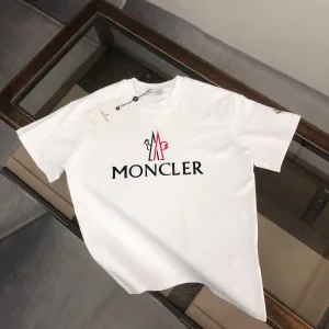 Reps Super Clone Moncler Short-Sleeved T-Shirt Blue Cotton Pure Slim Fit