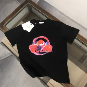 High Quality Luxury Moncler Short-Sleeved T-Shirt Ash Cotton Pure Slim Fit