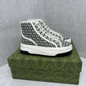 Super Clone High Quality Gucci Tennis Black Rubber Jacquard Lace