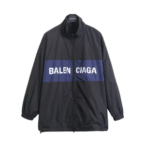 High Quality Balenciaga Jacket Red Polyester Mesh Spring Zippered Pocket