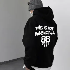 AAA Designer Balenciaga Hoodie Red Cotton Fleece Winter