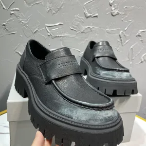 Super Clone Balenciaga Loafers Red Silk Cowhide Rubber Outsole Spring Autumn