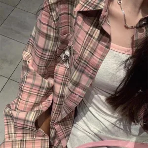 Designer Luxury Chrome Hearts Plaid Shirt