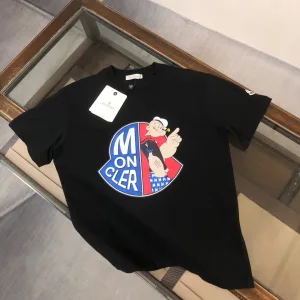 Super Clone Moncler Short-Sleeved T-Shirt Blue Cotton Pure Slim Fit