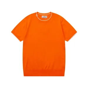High Quality Luxury Hermès Knit Fabric T-Shirts For Spring