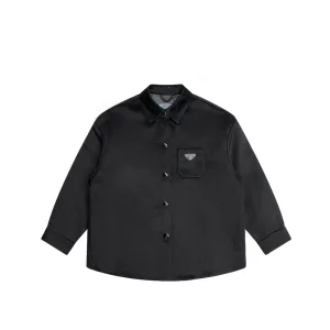 Luxury Prada Shirt Black Wool Relaxed Fit Winter