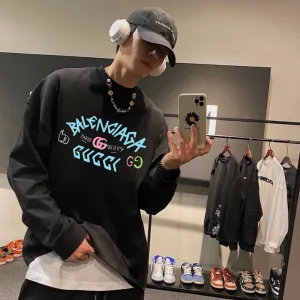 AAA Gucci Sweatshirt Black Cotton Xinjiang Spring Autumn
