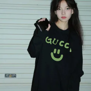 Luxury AAA Gucci Sweatshirt Red Cotton Fleece Winter
