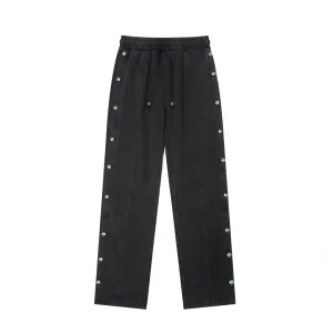 AAA Chrome Hearts Straight-Leg Pants Ash Cotton Pure Down Patch