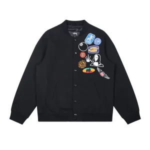 High Quality Stussy Short-Sleeved Shirt Red Winter Patch
